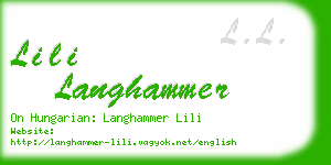 lili langhammer business card